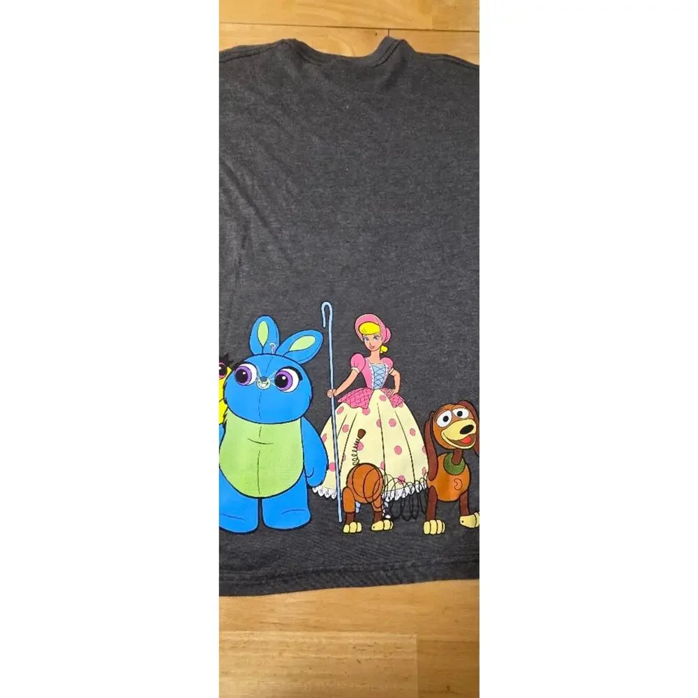 Disney Toy Story 4 Shirt Large L Gray Buzz Woody Bo Peep Slinky Dog Alien NWOT